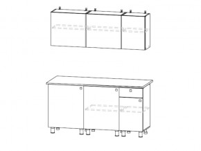 Кухонный гарнитур КГ 1 1600 Белый/Цемент светлый в Кыштыме - kyshtym.mebel74.com | фото 2