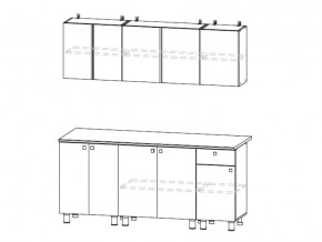 Кухонный гарнитур КГ 1 1800 Белый/Цемент светлый в Кыштыме - kyshtym.mebel74.com | фото 2