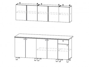 Кухонный гарнитур КГ 1 2000 Белый/Цемент светлый в Кыштыме - kyshtym.mebel74.com | фото 2