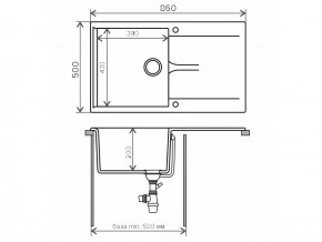 Мойка гранитная Gals-860 Бежевый 27 в Кыштыме - kyshtym.mebel74.com | фото 2