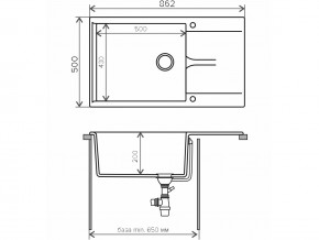 Мойка гранитная Gals-862 Бежевый 27 в Кыштыме - kyshtym.mebel74.com | фото 2