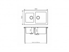 Мойка комбинированная Tolero twist TTS-840 Серый 701 в Кыштыме - kyshtym.mebel74.com | фото 2