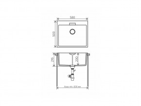 Мойка кварцевая Tolero Loft TL-580 Коричневый 817 в Кыштыме - kyshtym.mebel74.com | фото 2