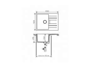 Мойка кварцевая Tolero Loft TL-650 Черный 911 в Кыштыме - kyshtym.mebel74.com | фото 2