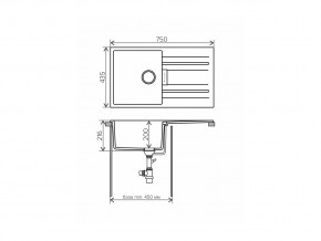 Мойка кварцевая Tolero Loft TL-750 Бежевый 101 в Кыштыме - kyshtym.mebel74.com | фото 2