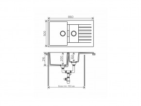 Мойка кварцевая Tolero Loft TL-860 Бежевый 101 в Кыштыме - kyshtym.mebel74.com | фото 2