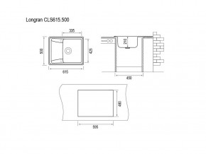 Мойка Longran Classic CLS 615.500 в Кыштыме - kyshtym.mebel74.com | фото 2