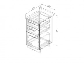 Н3Я 40 Модуль нижний Без Столешницы 3 ящика МН3Я 40 в Кыштыме - kyshtym.mebel74.com | фото