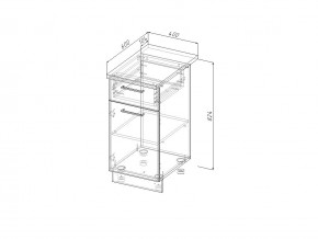 НЯ 40 Модуль нижний Без Столешницы 1 ящик/дверка МНЯ 40 в Кыштыме - kyshtym.mebel74.com | фото