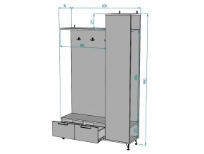 Прихожая с зеркалом Лофт V21_M в Кыштыме - kyshtym.mebel74.com | фото 3