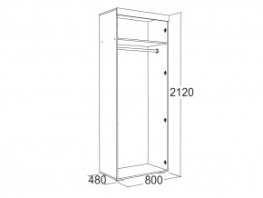 Шкаф 2-х дверный для одежды Ольга 19 в Кыштыме - kyshtym.mebel74.com | фото 2