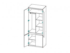 Шкаф 2-х дверный с перегородкой СГ Модерн в Кыштыме - kyshtym.mebel74.com | фото 2