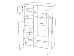 Шкаф 3-х створчатый Валенсия Миф в Кыштыме - kyshtym.mebel74.com | фото 2