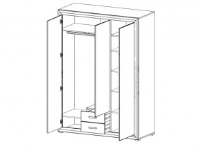 Шкаф B136-SZF3D2S Мальта сибирская лиственница в Кыштыме - kyshtym.mebel74.com | фото 2