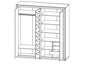 Шкаф B136-SZF4D Мальта сибирская лиственница в Кыштыме - kyshtym.mebel74.com | фото 2