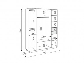 Шкаф четырехдверный М21 Тиффани в Кыштыме - kyshtym.mebel74.com | фото 2