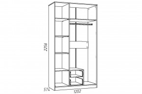 Шкаф комбинированный Акварель НМ 013.08-01 М1 Капучино в Кыштыме - kyshtym.mebel74.com | фото 2