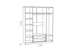 Шкаф комбинированный Оливия НМ 011.84 Х в Кыштыме - kyshtym.mebel74.com | фото 3