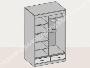 Шкаф-купе 008 двухдверный с ящиками ясень шимо в Кыштыме - kyshtym.mebel74.com | фото 2