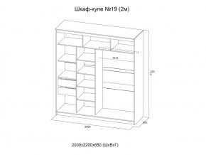 Шкаф-купе №19 анкор светлый 2000 мм в Кыштыме - kyshtym.mebel74.com | фото 3