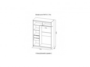 Шкаф-купе №19 Инфинити анкор светлый 1700 мм в Кыштыме - kyshtym.mebel74.com | фото 2