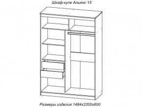 Шкаф-купе Альянс 15 комплект зеркал №2 в Кыштыме - kyshtym.mebel74.com | фото 2