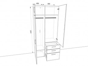 Шкаф распашной 1050Б Дуб крафт в Кыштыме - kyshtym.mebel74.com | фото 2