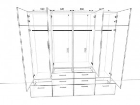 Шкаф распашной 2400А Антрацит в Кыштыме - kyshtym.mebel74.com | фото 2