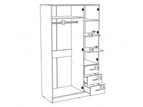 Шкаф трехстворчатый Лофт белый в Кыштыме - kyshtym.mebel74.com | фото 3