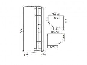 Шкаф угловой Акварель НМ 013.04-02 М Капучино левый в Кыштыме - kyshtym.mebel74.com | фото 2