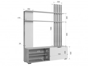 Стенка Бери дуб крафт золотой/графит в Кыштыме - kyshtym.mebel74.com | фото 2