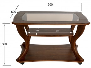 Стол журнальный Маэстро со стеклом СЖС-02 орех в Кыштыме - kyshtym.mebel74.com | фото 2
