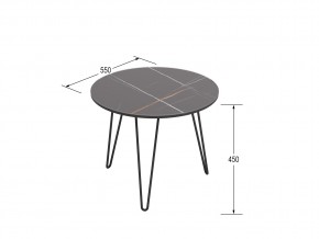 Стол журнальный Рид Glass 430 сахара нуар/черный матовый в Кыштыме - kyshtym.mebel74.com | фото 2