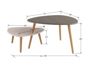 Стол журнальный Стилгрей серый лен/бежевый лен в Кыштыме - kyshtym.mebel74.com | фото 2