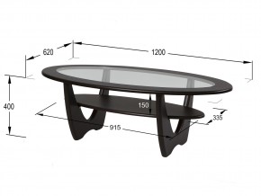 Стол журнальный Юпитер со стеклом СЖС-01 венге в Кыштыме - kyshtym.mebel74.com | фото 2