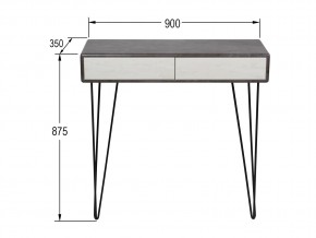 Стол-консоль Телфорд Серый бетон/белый бетон в Кыштыме - kyshtym.mebel74.com | фото 2