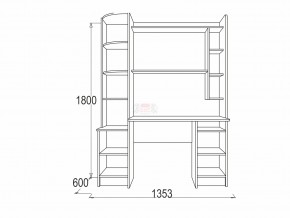 Стол письменный Омега 1 венге/млечный дуб в Кыштыме - kyshtym.mebel74.com | фото 2