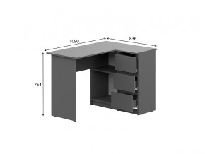 Стол угловой Денвер Графит серый в Кыштыме - kyshtym.mebel74.com | фото 2
