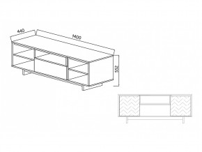 Тумба для ТВА Moderno-1400 Ф1 в Кыштыме - kyshtym.mebel74.com | фото 2