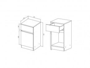 Тумба с 1 ящиком Мори МПТ400 графит в Кыштыме - kyshtym.mebel74.com | фото 2